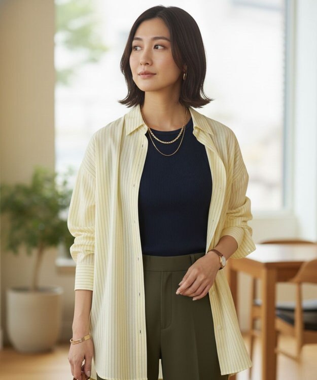 OP／FILA 【ocean pacific】デイリーオーバーサイズシャツ/UVカット イエロー