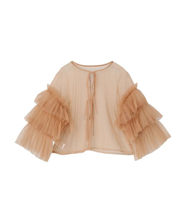 Green Parks ・ＥＬＥＮＣＡＲＥ　ＤＵＥ　２ｗａｙチュールブラウス Beige