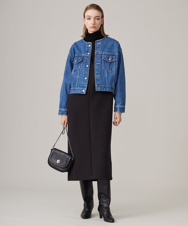 ICB L 【CLASSY.1月号掲載・洗える】ウォーターリサイクルデニム ジャケット ブルーデニム系