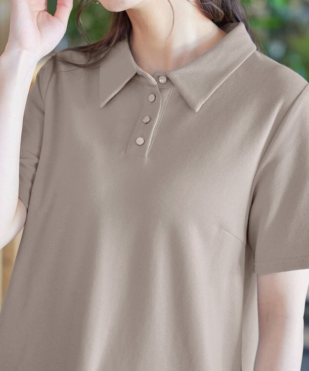 Tiaclasse 【洗える】ポロシャツワンピース グレージュ