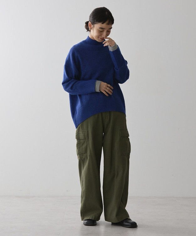 AMERICAN HOLIC モックネックコクーンニットプルオーバー Blue