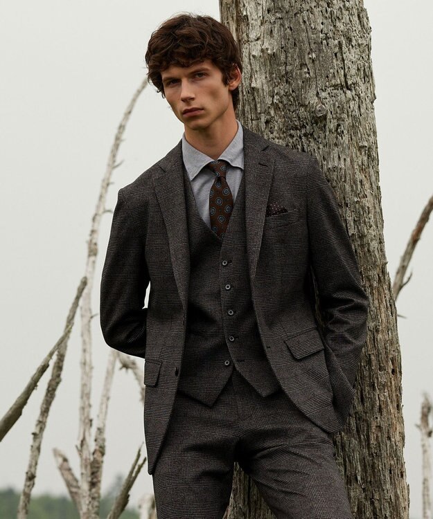 JOSEPH ABBOUD 【キングサイズ・ストレッチ】ツィーディージャージ　ジャケット グレー系4