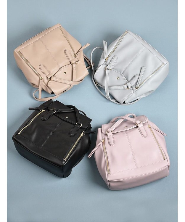 LA BAGAGERIE 【MONICA】フェイクレザー2WAYリュック ブルー