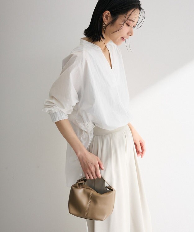 Green Parks スキッパーブラウス Off White