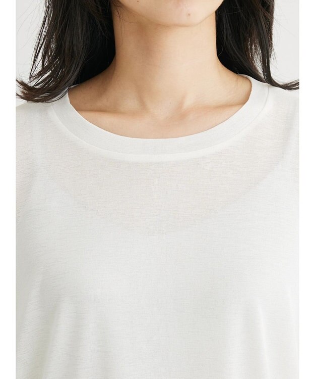 Green Parks 袖チュールドッキングシアープルオーバー Off White