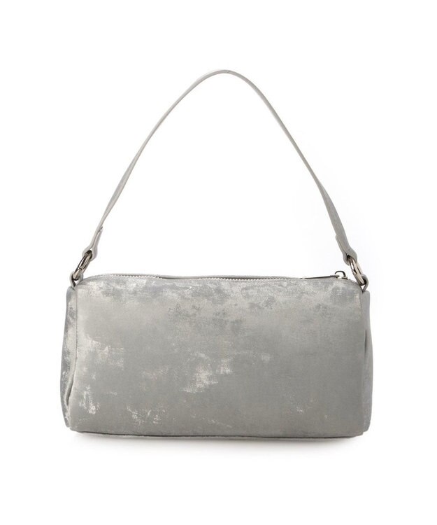 UNBILLION カシュカシュ cachecache / シルクサテン風合皮筒形ショルダー シルバー