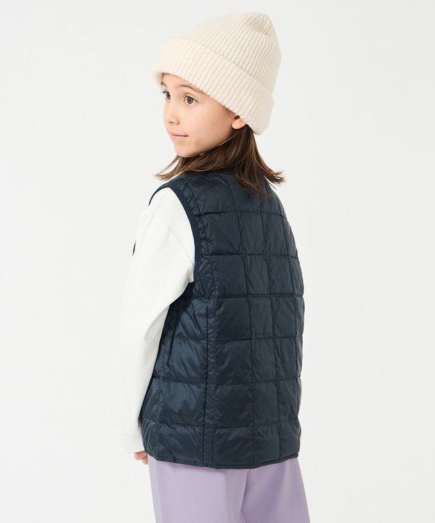 UNFILO 【120-150cm】TAION Vネック ダウンベスト(UNISEX) ダークネイビー