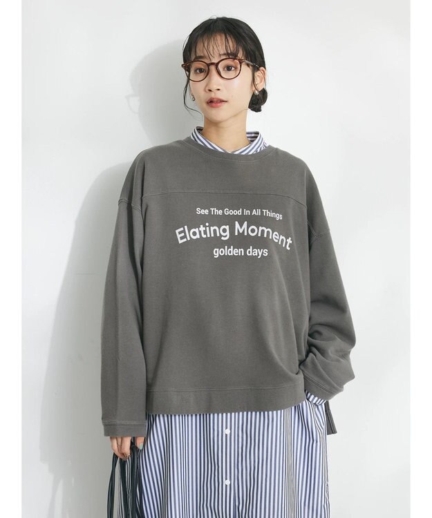 CRAFT STANDARD BOUTIQUE ミニ裏毛パウダー加工ＰＴ　Ｐ／Ｏ　Ｌ／Ｓ Charcoal Gray
