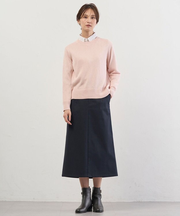 J.PRESS LADIES L チノストレッチ ナロー スカート ネイビー系