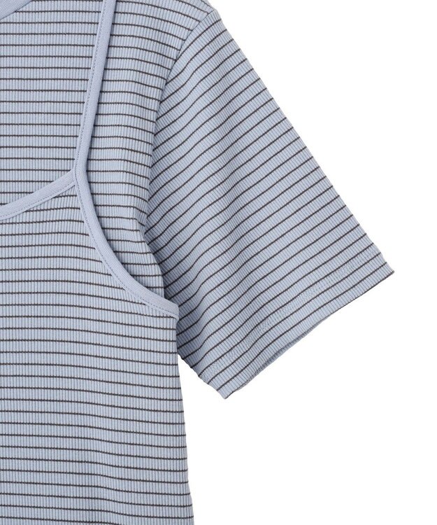 CRAFT STANDARD BOUTIQUE 2点セット/ボーダーキャミ+Tシャツ Light Blue