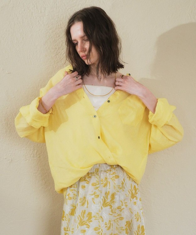 YECCA VECCA 3wayフレンチリネンシャツ White