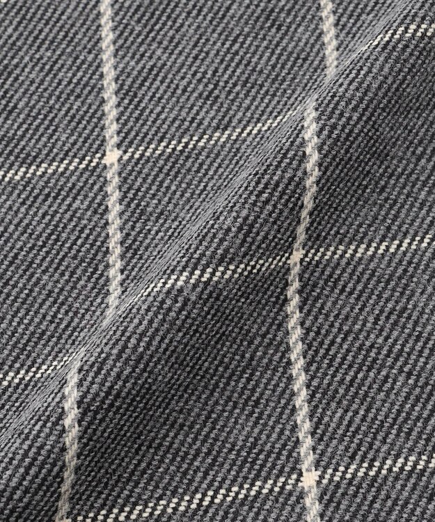 JOSEPH ABBOUD 【フランス製・リバーシブル】ウィンドウペン ストール ライトグレー系4