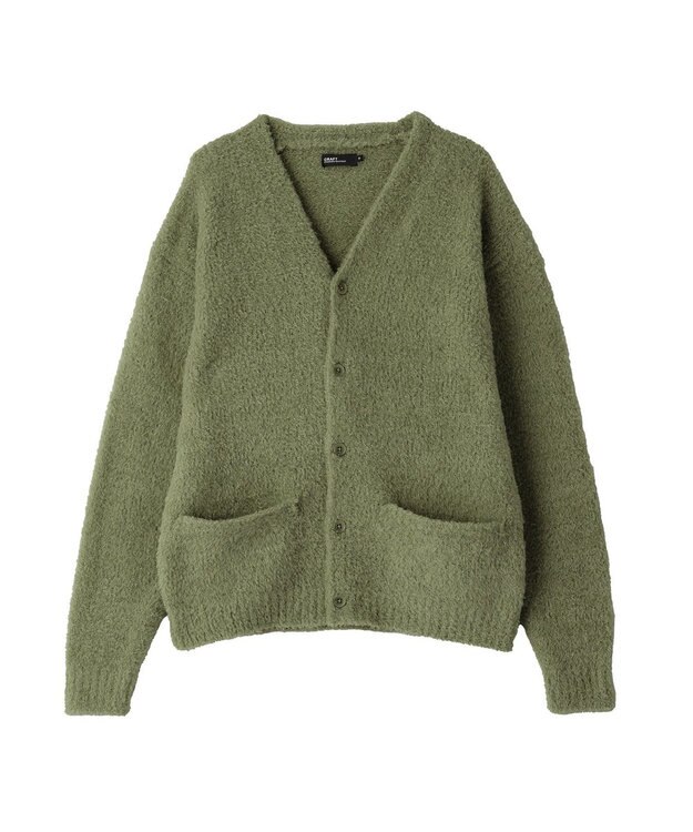 CRAFT STANDARD BOUTIQUE フェザーモールニットカーディガン Khaki