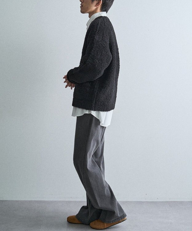 CRAFT STANDARD BOUTIQUE フェザーモールニットカーディガン Black