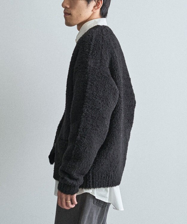 CRAFT STANDARD BOUTIQUE フェザーモールニットカーディガン Black