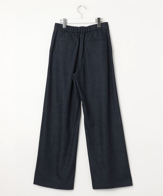 23区 【洗える】デニムライクシャンブレー ワイドパンツ ネイビー系