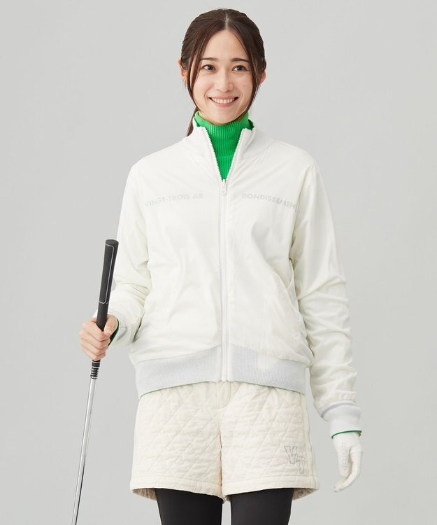 23区GOLF 【WOMEN】リバーシブルニットブルゾン ピーコックグリーン系2