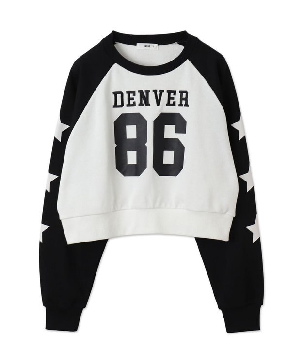 WEGO スターナンバリングラグランスウェット ブラック