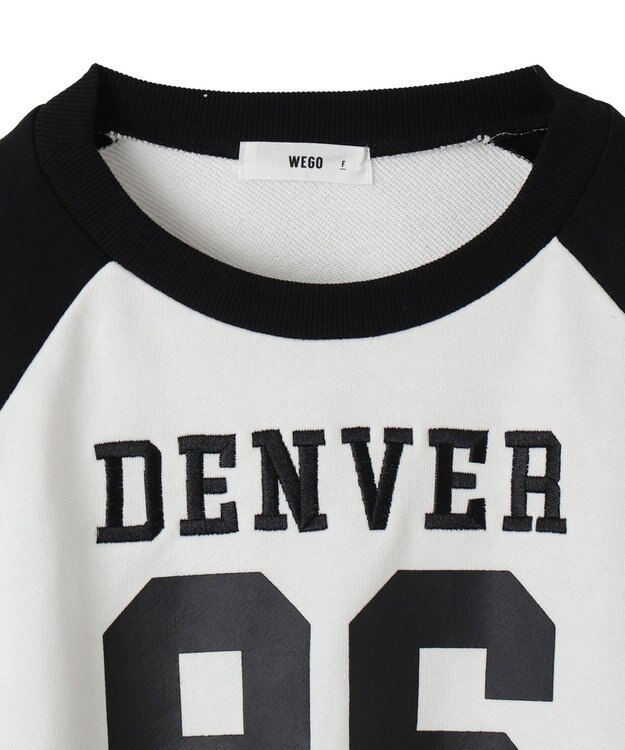 WEGO スターナンバリングラグランスウェット ブラック