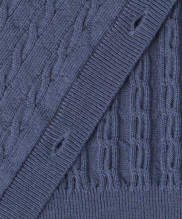 J.PRESS LADIES 【洗える】KNIT BASIC ミディ丈 カーディガン ダルブルー系