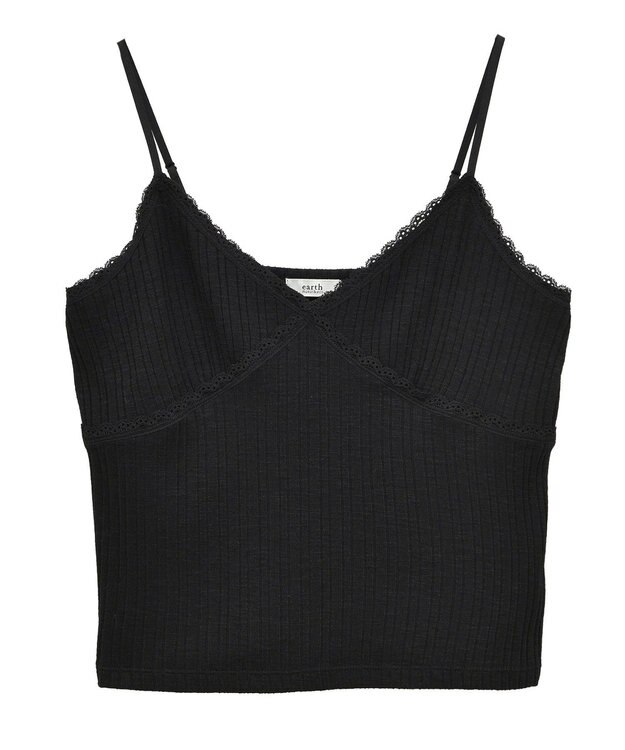 earth music&ecology アイレットレースキャミ Black