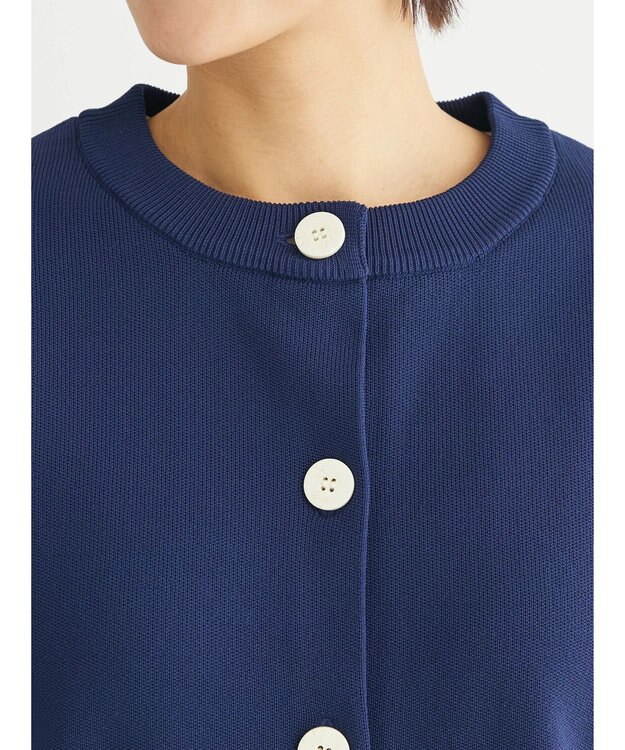 Green Parks かるい クルーネックカーディガン Navy