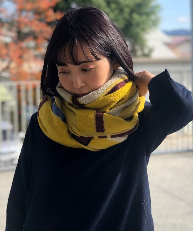 nitorito 【UNISEX】tanbo チェック柄 ストール yellow