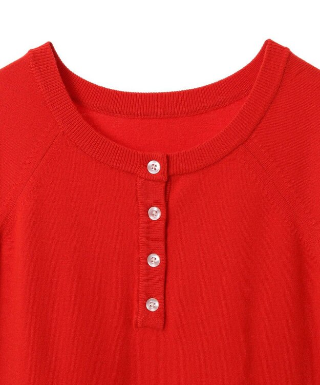 AMERICAN HOLIC ２ＷＡＹバイパチヘンリーネックニットプルオーバー Red