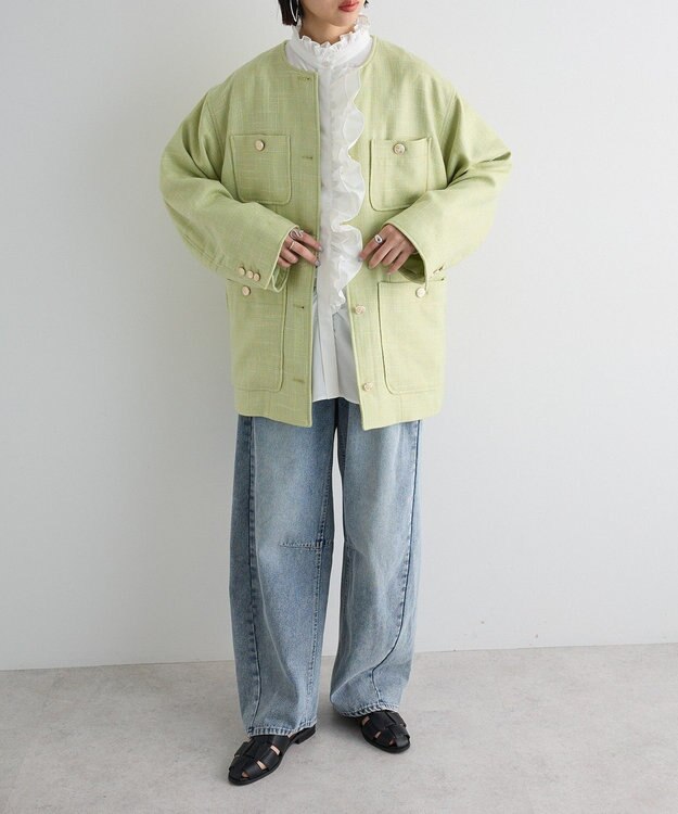 Green Parks フリルブラウス Off White