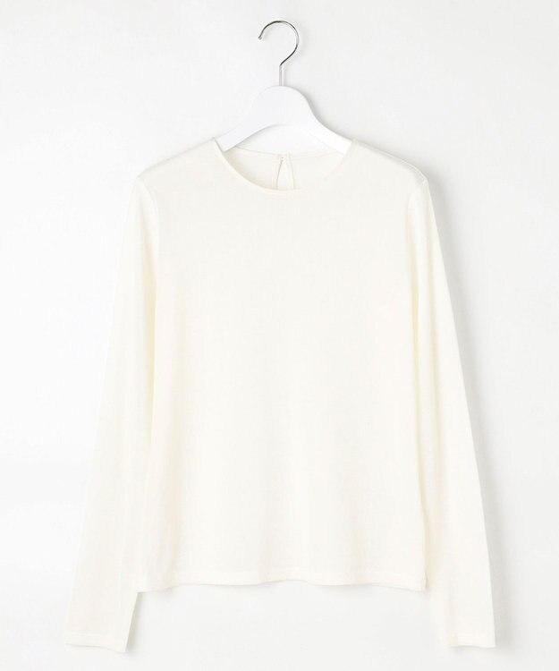 23区 L 【GOLD LABEL】ファインストレッチチュール シアーカットソー ホワイト系