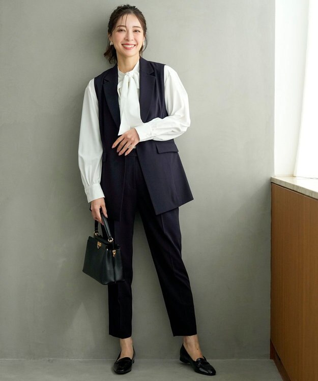 ANY SIS L セレモニーダブルクロス ジレ ネイビー