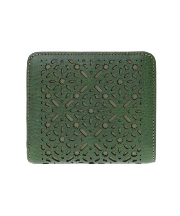 genten ダイヤカットワーク　二つ折り財布 フォレストグリーン