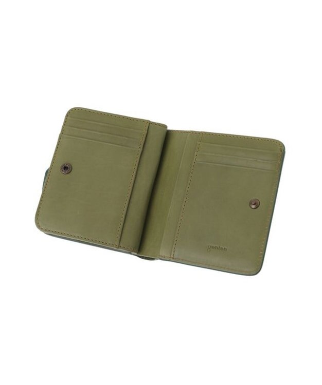 genten ダイヤカットワーク　二つ折り財布 フォレストグリーン