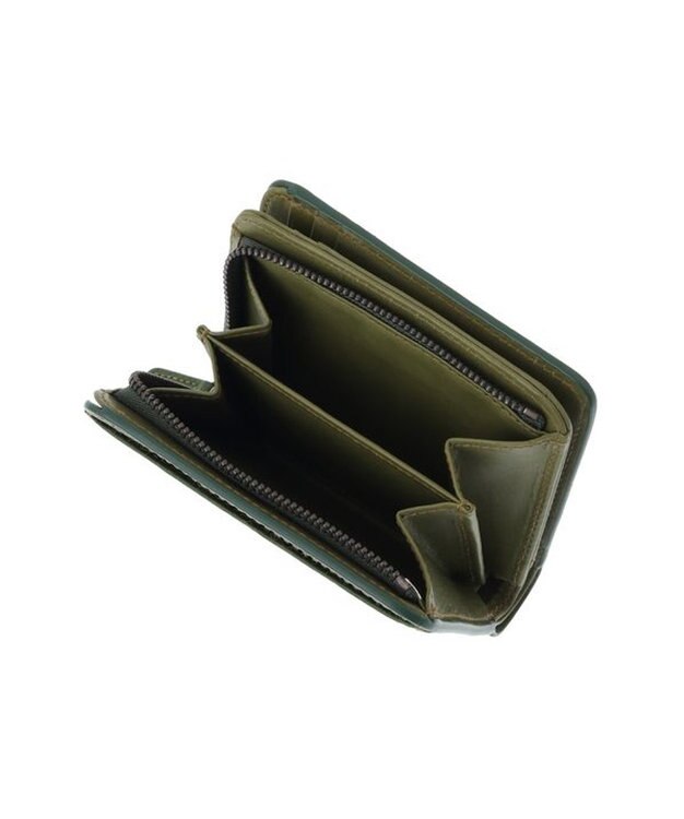 genten ダイヤカットワーク　二つ折り財布 フォレストグリーン