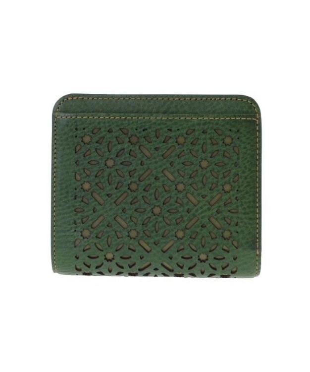 genten ダイヤカットワーク　二つ折り財布 フォレストグリーン