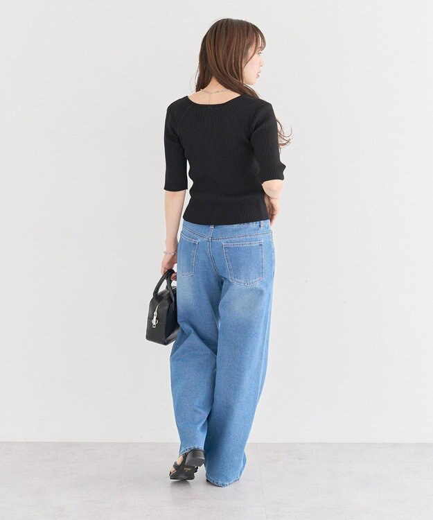 Green Parks ・ｓｗｉｎｇ　ｂｙ　フロントリボンリブニット Light Gray