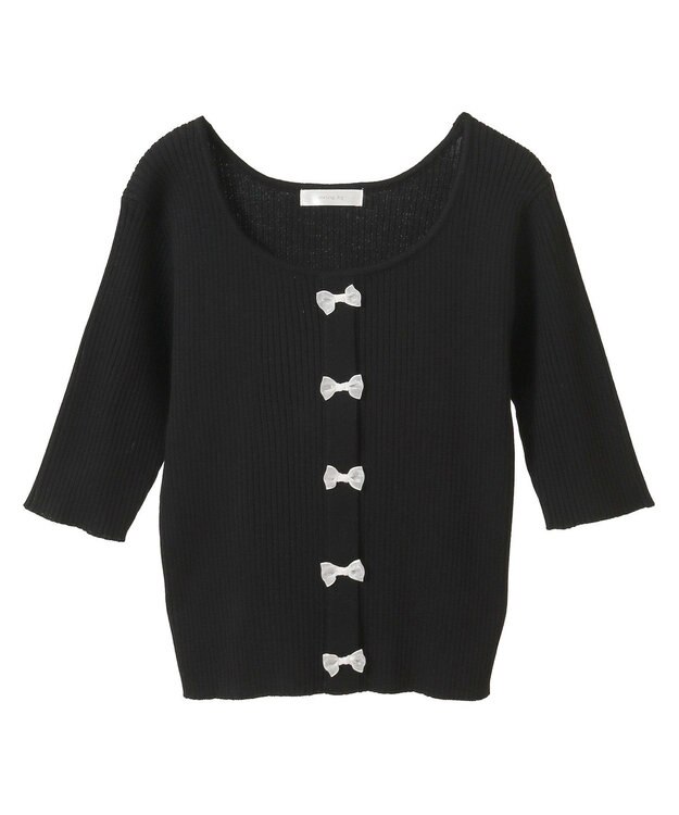 Green Parks ・ｓｗｉｎｇ　ｂｙ　フロントリボンリブニット Light Gray