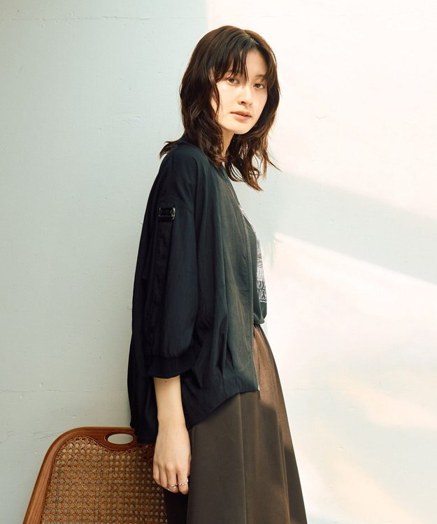 YECCA VECCA 【UVカット/接触冷感/遮熱】COOL5分袖MA-1 Charcoal Gray