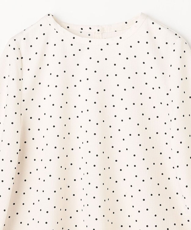 ANY ポコポコバルーン袖ブラウス オフ×ブラックドット