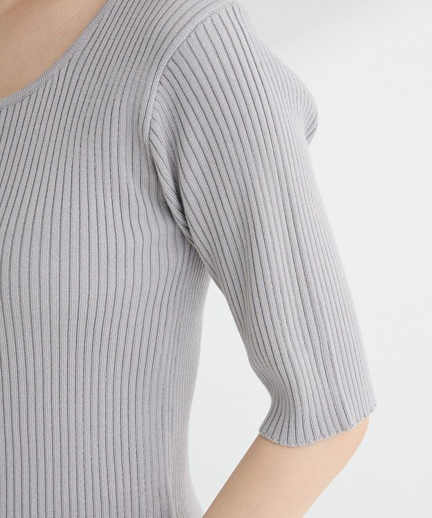 Green Parks ・ｓｗｉｎｇ　ｂｙ　フロントリボンリブニット Light Gray