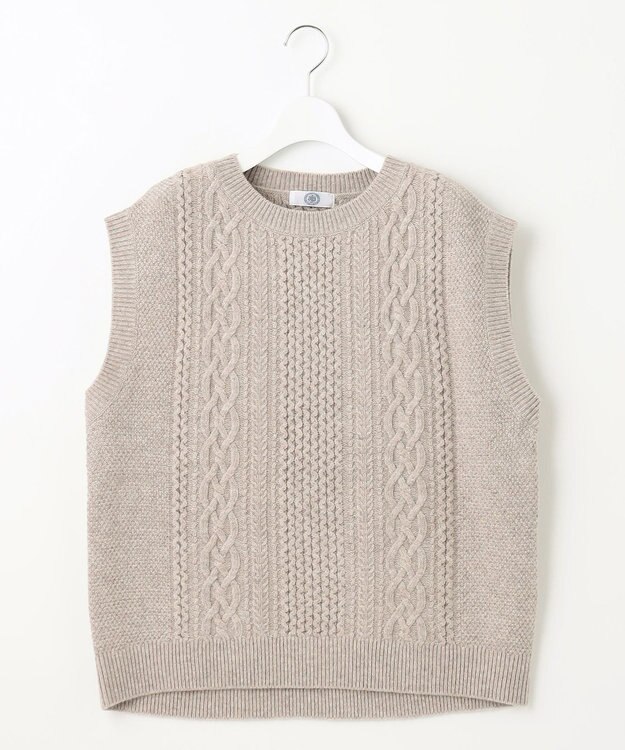 J.PRESS LADIES 【洗える】アラン ニットベスト ベージュ系