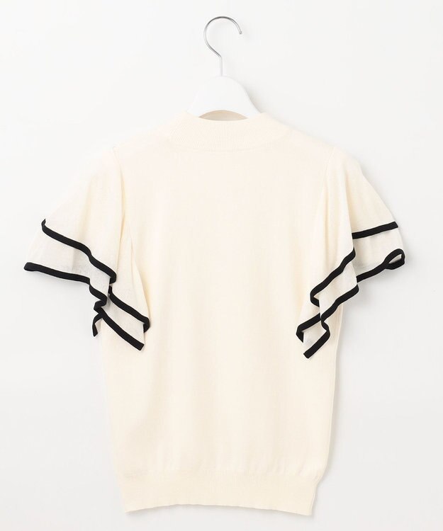 Feroux 【洗える】フリルスリーブハイネック プルオーバー ホワイト系1