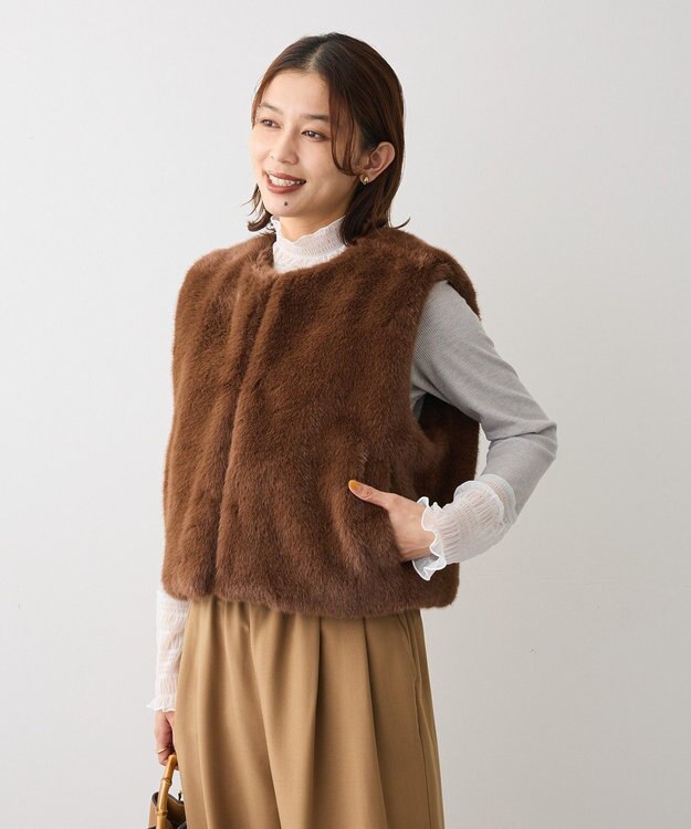 Green Parks ・ＥＬＥＮＣＡＲＥ　ＤＵＥ　フォックス調ファーベスト Brown