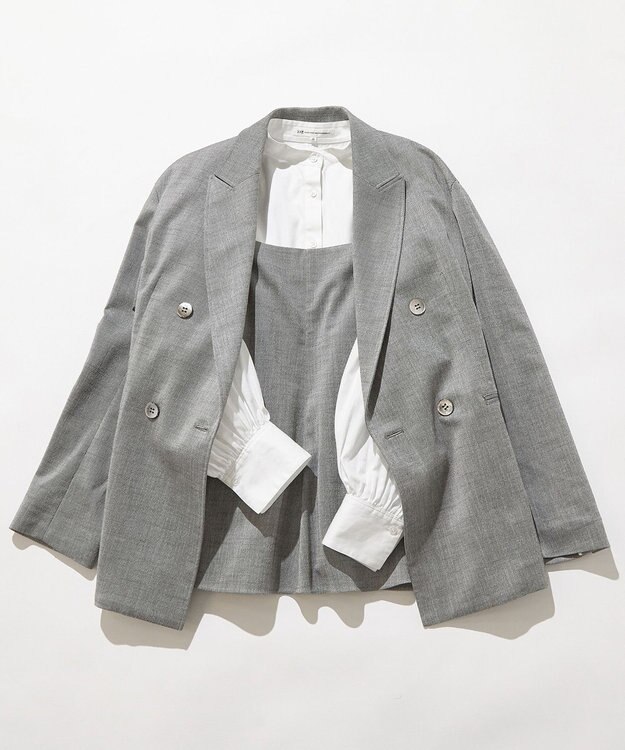 23区 【セットアップ対応】スラブツイードストレッチ ジャケット グレー系