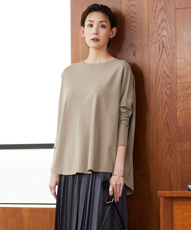 ICB 【洗える】ヴィスコースワイド プルオーバー ライトモカ系