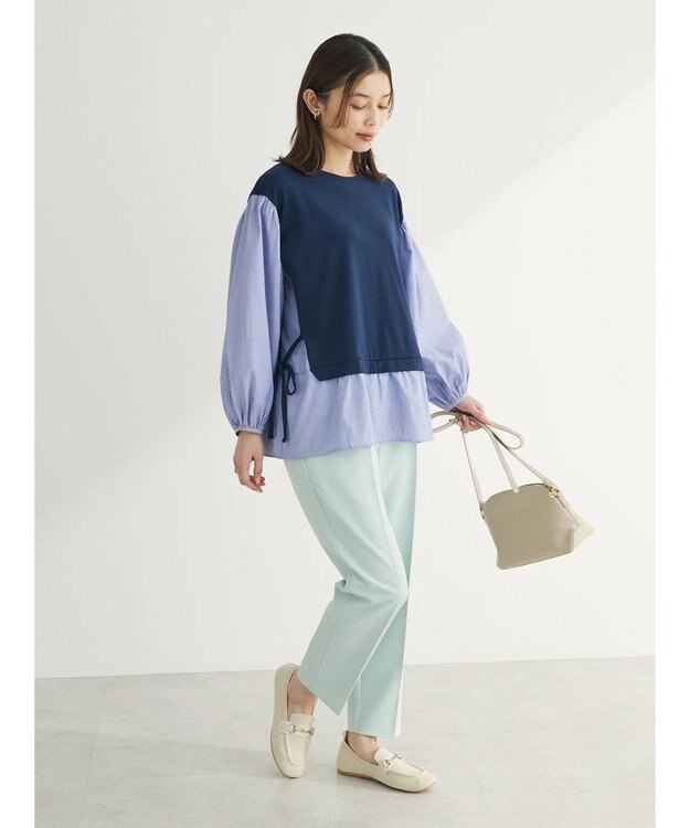 Green Parks 脇リボンドッキングプルオーバー Navy