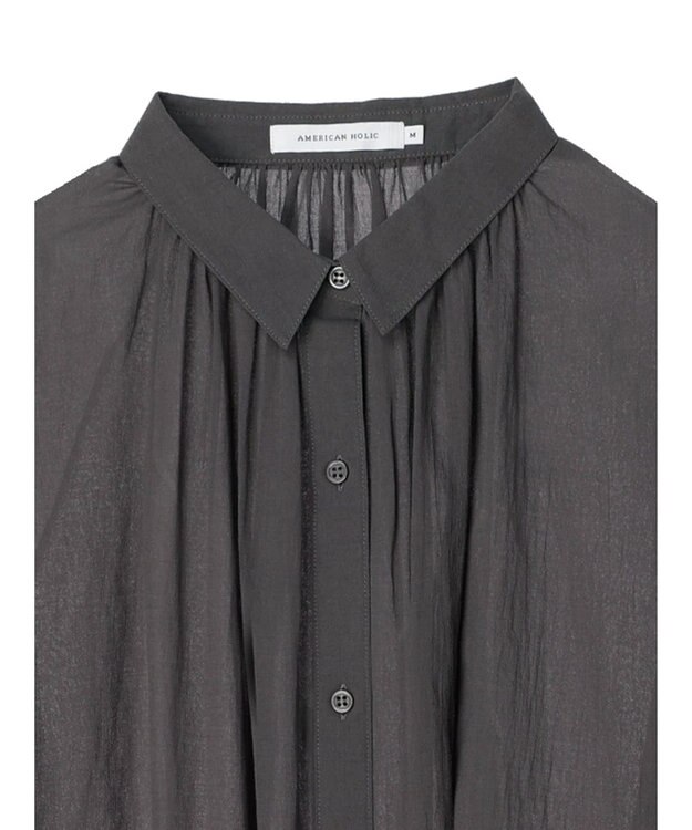 AMERICAN HOLIC シアーＢＩＧシルエットシャツチュニック Charcoal Gray