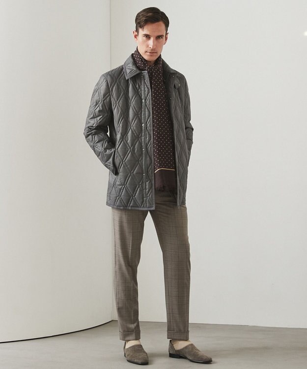 GOTAIRIKU 【WOOL100％】大判ドットットプリントストール ブラウン系8