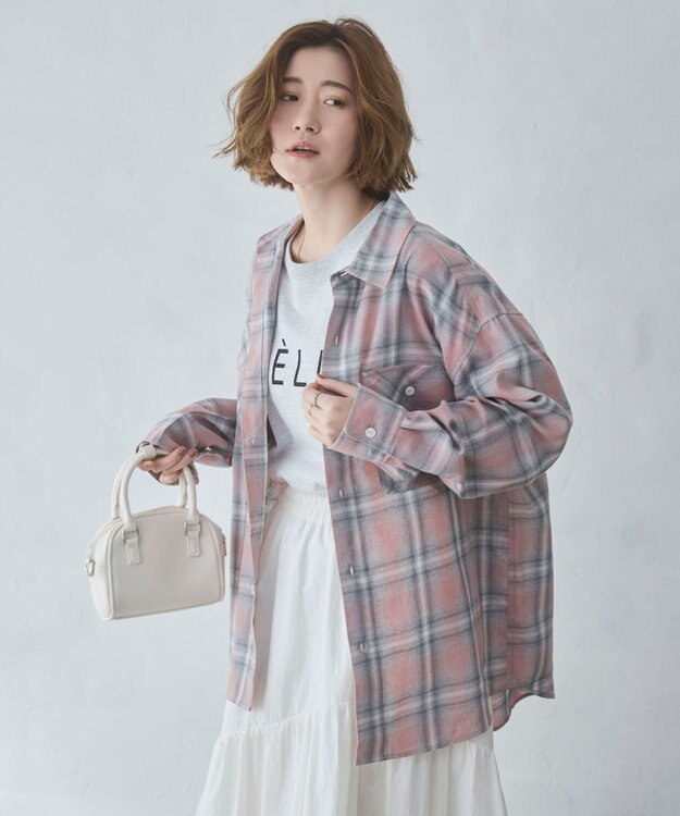 WEGO 【ユニセックス着用ITEM/SMLサイズ展開】オンブレチェックシャツ（LS） 柄3