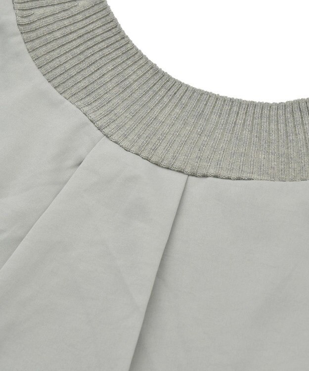 Green Parks 異素材切替ニットチュニック Gray Mixture